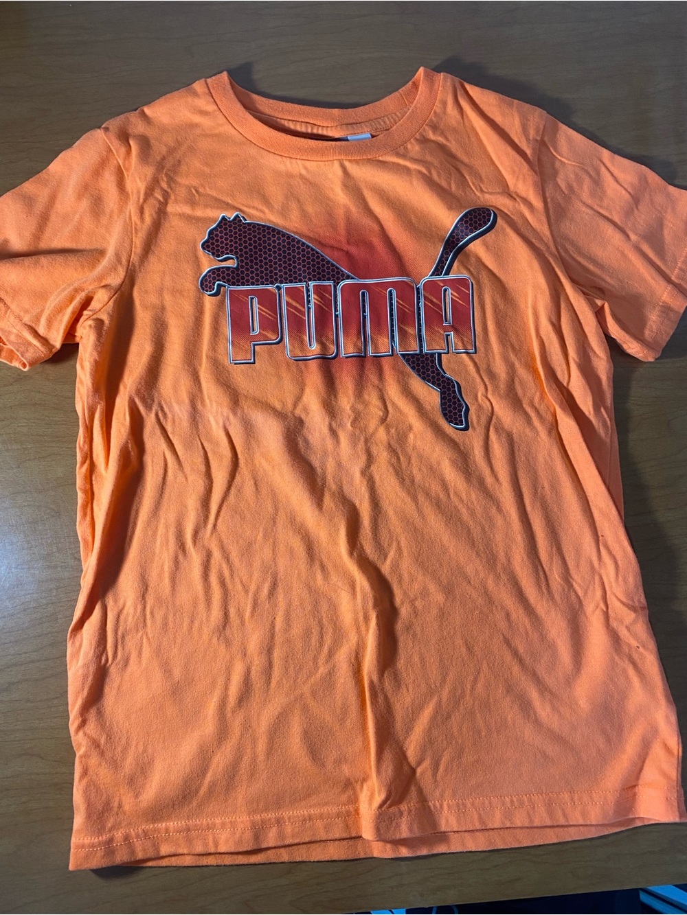 Puma Orange Short Sleeve Logo Tee
